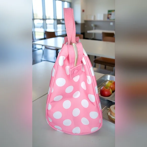 Kate Spade Pink & White Polka Dot Insulated Lunch Tote - Picture 7 of 12